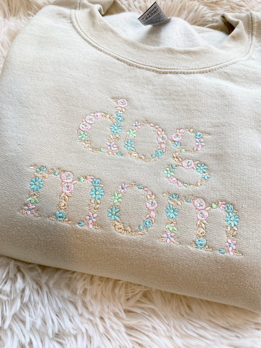 Dog Mom Floral Embroidered Sweatshirt